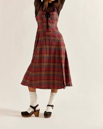 Free People Freya Midi Dress In Cherry Plaid
