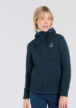 F.lli Campagnolo Strickfleecejacke CMP, Damen, Gr. 34, blau ink, Obermaterial: 100% Polyester, Jacken Strickfleecejacke, f&uuml;r Outdoor-Aktivit&auml;ten, mit fester Kapuze, at