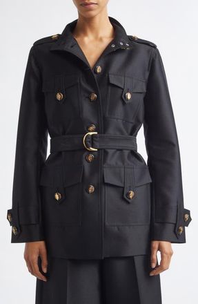 Zimmermann Valiant Wool & Silk Utility Jacket in Black at Nordstrom, Size 2