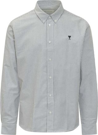 Ami Contrasted ADC Classic Shirt - Heren - Casual Overhemden - Wit - S - Katoen - Overhemden