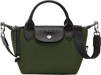 Longchamp Tassen, Dames, Groen, ONE Size, Leer, Crossbody tas met Triomphe-gesp