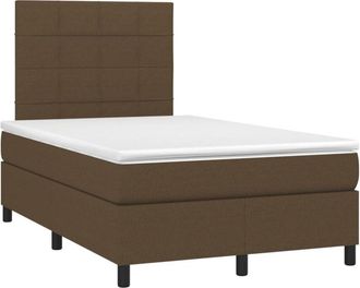 vidaXL Vidaxl - Cama Box Spring Con Colch&oacute;n Tela Marr&oacute;n Oscuro 120x200 Cm