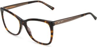 Jimmy Choo London Eyeglasses Square Full Rim, Havana Frame And Clear Demo Lenses Lens Jc362008600