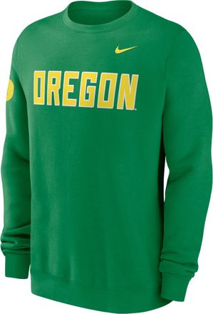 Nike Oregon Sideline Club Nike Mens College Pullover Crew in Green | 02TT30DUON-R0M