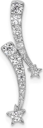Diamond2Deal 14K White Gold Lab Grown Diamond Shooting Star Chain Slide Pendant (0.25ct, VS, G-H)