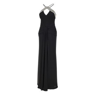 Rebecca Vallance Gowns, female, Black, Size: S Astros Embellished Draped Gown