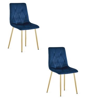 OEM Sedia Libra - Velluto Blu Navy / Gambe Dorate X 2