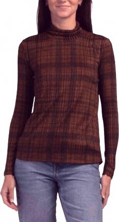 Premise Metallic Turtleneck Top In Bronze, Black