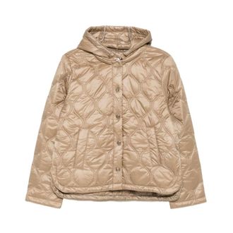 Marella Winter Jackets, female, Orange, Size: M Emmpiroga Quilted Hooded Jacket