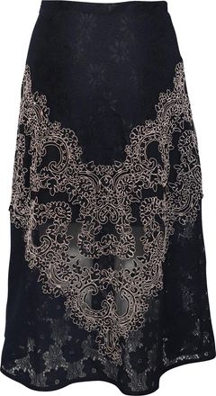 Sandro Lace Skirt in Black Polyamide