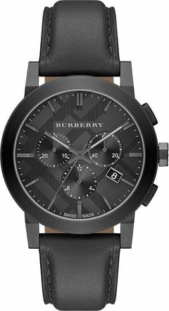 Burberry BU9364 The City Chronograph Mens Watch - Black Leather - One Size