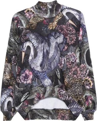 Just Cavalli Sweatshirt met grafische print - Dames - Sweatshirts & Hoodies - Veelkleurig - Maat: XS Katoen