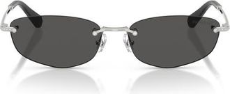 Swarovski 57mm Irregular Sunglasses in Silver /Dark Grey at Nordstrom