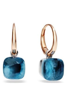 POMELLATO Nudo Blue Topaz Hoop Drop Earrings in Lbt 18Krg at Nordstrom