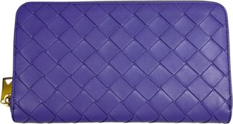 Bottega Veneta Purple Intrecciato Long Wallet (Bi-Fold) (Pre-Owned)