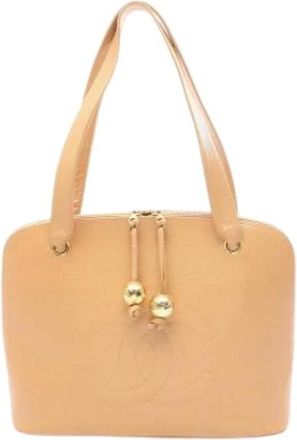 Chanel Pre-owned Handbags, female, Beige, Size: ONE SIZE Pre-owned Vintage Tote Bag