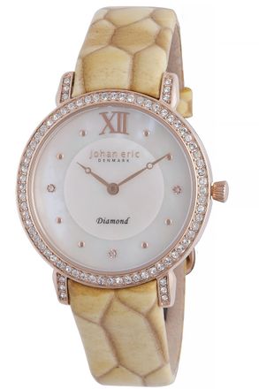 Johan Eric Denmark WoMens Ribe JE7000-09-009.09 Leather Calfskin Yellow Watch - One Size