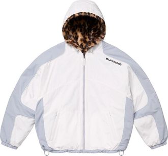 SUPREME Faux Fur Reversible Hooded Track Jacket White SS25J67-WHITE