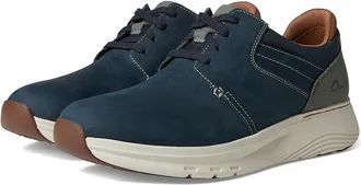 Clarks Motion Trek Plain Toe Mens Lace-up Boots Navy Combi Nubuck : 11.5 D - Medium, Leather