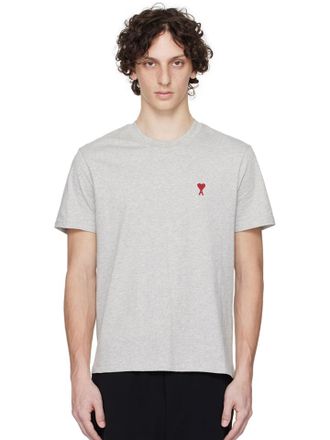 Ami Mens de Coeur T-Shirt in Grey