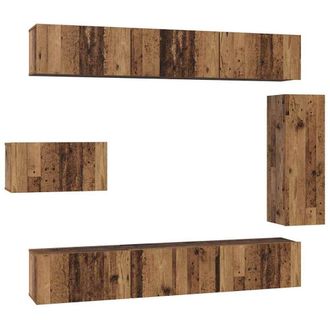 Berkfield Home TV Cabinet Set 8 pcs Old wood 30.5 x 30 x 90 cm Engineered wood in Brown