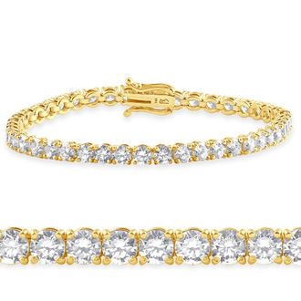 Pompeii3 10 Ct Lab Grown Diamond Tennis Bracelet 14K Yellow Gold 7