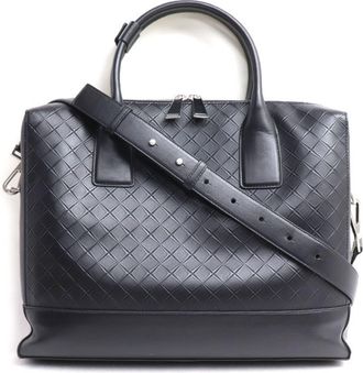 Bottega Veneta Black Leather Briefcase (Pre-Owned)