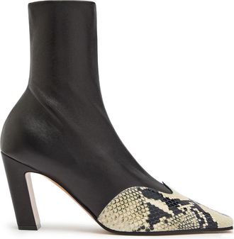 Khaite Nevada 85 Python-effect Leather Ankle Boots - Black - 40 (IT40 / UK7)