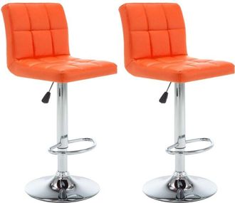 vidaXL Bar Stools 2 pcs Orange Faux Leather vidaXL