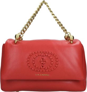 La Carrie Woven Logo Sthephy Leren Tas - Dames - Handtassen - Rood - ONE Size - Leer - Tassen