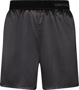 Tom Ford Stretch Silk Satin PJ Shorts - Dames - Korte Broeken - Zwart - M - Satijn - Korte Broeken