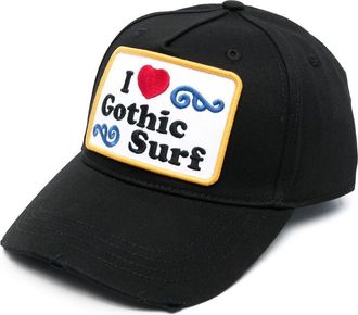 Dsquared2 cotton logo-embroidered cap - men - Cotton - One Size - Black