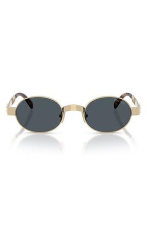 Miu Miu MUB51S 47mm Oval Sunglasses in Pale Gold /Dark Grey at Nordstrom