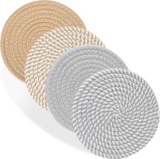 OEM Posavasos Resistentes Al Calor De 18 Cm, Agarraderas De Cocina, Posavasos Para Platos Para La Encimera, Mesa, Varios Colores Marrones