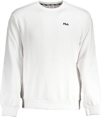 Fila Witte Sweatshirt met Lange Mouwen Geborduurd Logo - Heren - Sweatshirts - Wit - XS - Katoen - Hoodies & sweatvesten