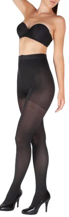 Giulia Ladies Patterned Tights for Special Occasion - Black - M