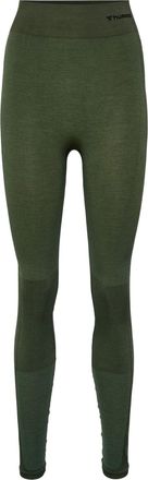Hummel Naadloze leggings met hoge taille voor dames (Groen)