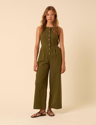 Nobody's Child Khaki Green Tailored Peri Jumpsuit