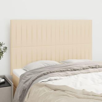 vidaXL Cabeceros 4 Unidades Tela Color Crema 72x5x78/88 Cm Vidaxl