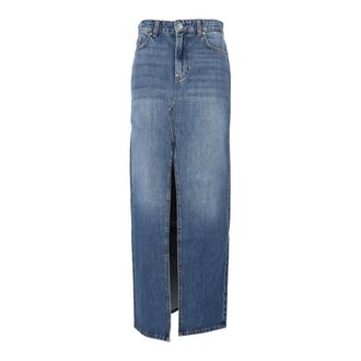 7 For All Mankind Lange Denim Rok - Dames - Rokken - Blauw - Maat: W31 Denim
