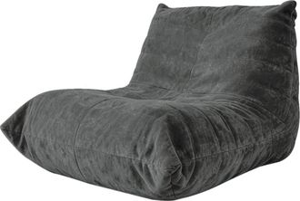 Urban Meuble Chaiselongue de suelo capiton&eacute; chenilla brillante, gris