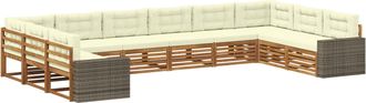 vidaXL Juegos De Sof&aacute;s 10 Uds. Madera De Acacia S&oacute;lida Vidaxl