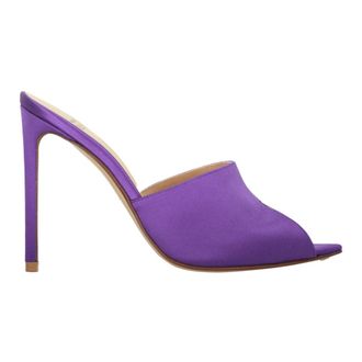 Francesco Russo Heeled Mules, female, Purple, Size: 8 1/2 US Pointy Toe Leather Mules Stiletto Heel