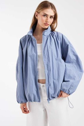 Asos Giacca sportiva oversize blu con fondo a palloncino-Neutro