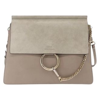 Chlo&eacute; Pre-owned Cross Body Bags, female, Beige, Size: ONE SIZE Pre-owned Faye shoulder bag