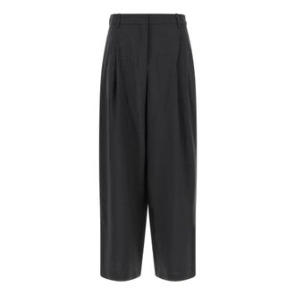 Max Mara Dames, Broeken, Grijs, Maat: S Wol