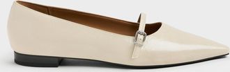 Charles & Keith Crinkle-Effect Pointed Ballet Flats