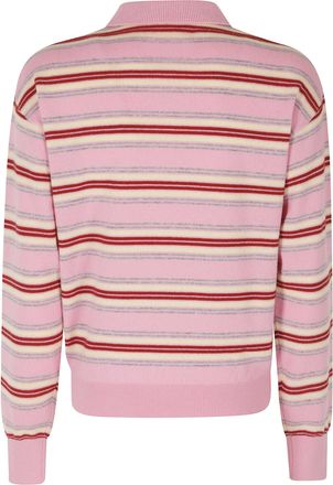 Guest In Residence Collegiate Stripe Cashmere Polo Shirt