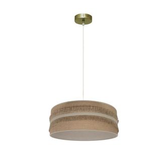 Fabrilamp Colgante Natalia 1xe27 Cuero/saco-beis Regx40x40cm