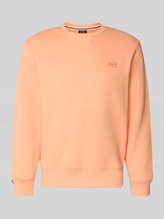Superdry Sweatshirt mit Rundhalsausschnitt und Label-Stitching in Koralle, Gr&ouml;&szlig;e XXXL